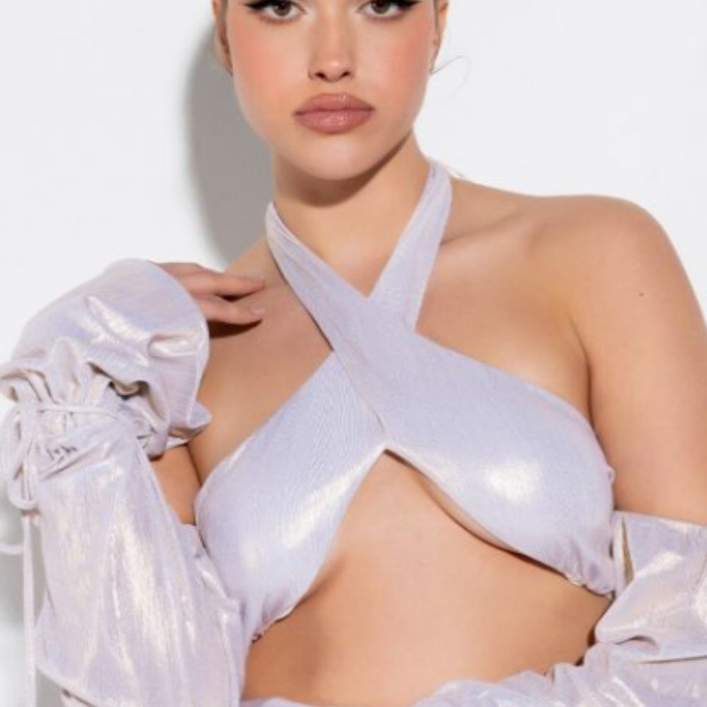 Glittery Wrap Top - image 2